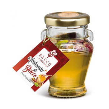 Med s lúpanými pistáciami Ambrosio je originálny sicílsky kvetový med s lúpanými chrumkavými pistáciami.